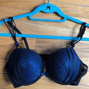 Black and blue bra